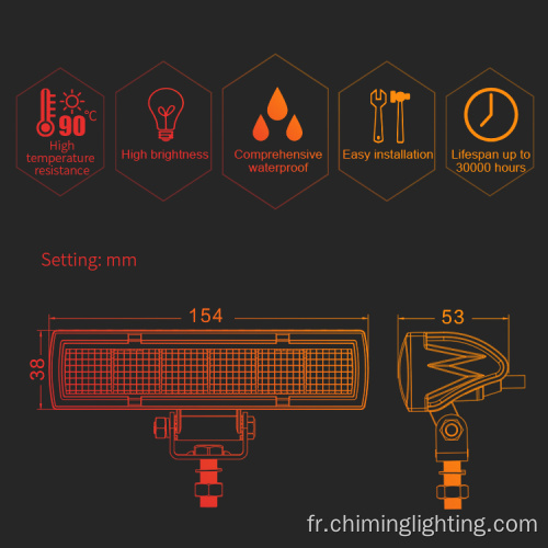 18W Flood Lamp Car LED Work Light 12V 24V LED DRING LOBLIGHT Lights Light LED Light Barres pour Jeep Truck Boat